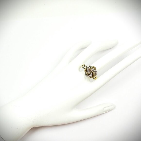 LAGOS Beautiful Sterling & 18K  Yellow Gold Love Knot Ring Size 7 - Picture 11 of 12